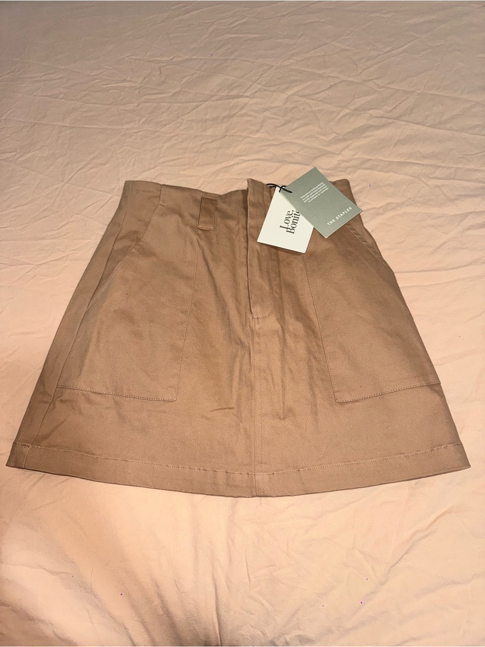 LOVE BONITO Mini Khaki Skirt